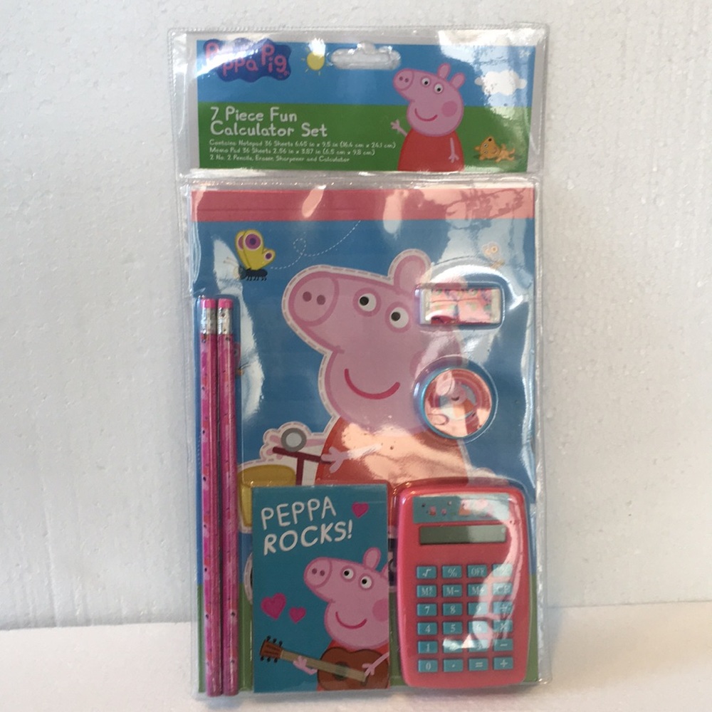 Peppa Pig 7 Piece Calculator Set Age 3+ New